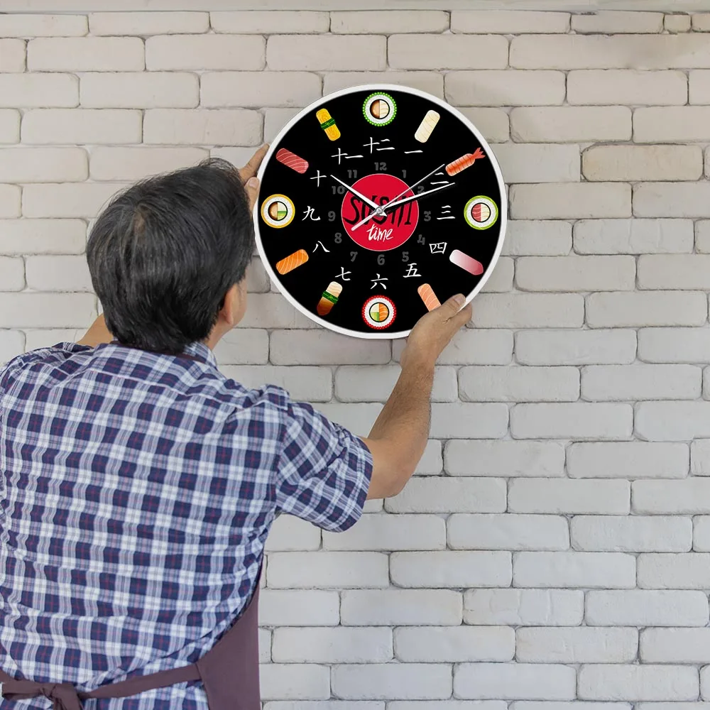Relógio de parede minimalista para restaurante sushiya,
