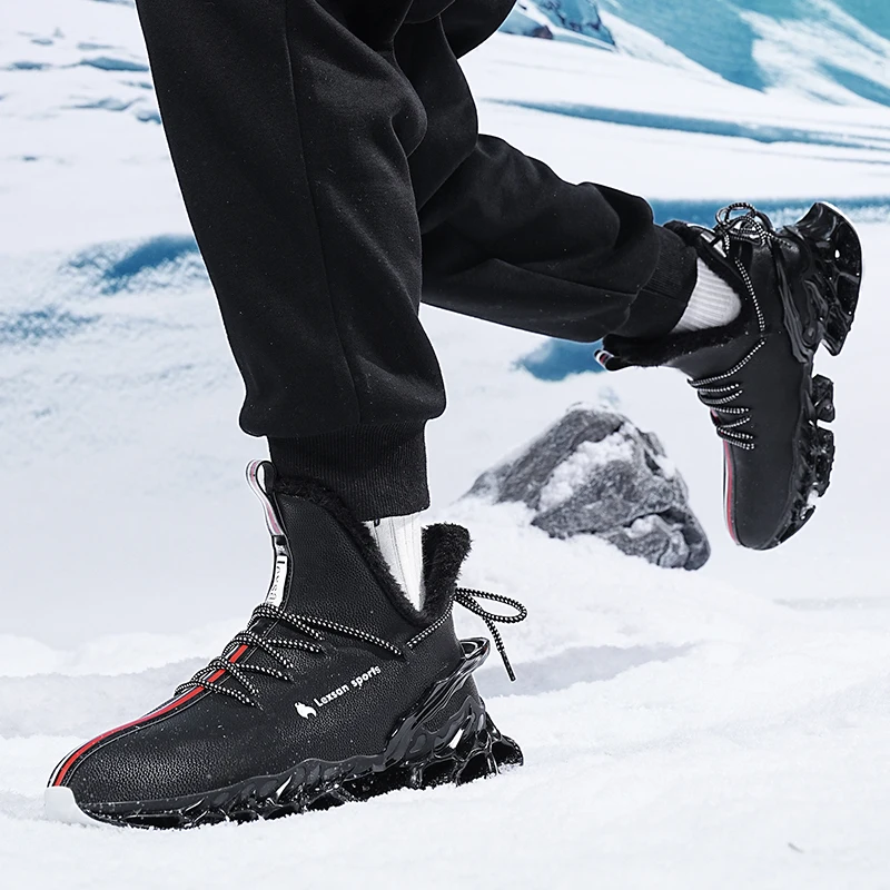 Men Shomen boots 2024 New Winter Slippers Warm es Waterproof Non-Slip Plush Sneakers Male tenis shoes Boots Men Sneakers Winter 5