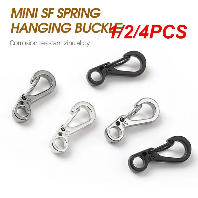 

1/2/4PCS Lobster Clasp Buckle Keychian Mini Carabiners Outdoor Camping Hiking Buckles Alloy Spring Snap Hooks Keychains Tool
