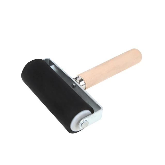 Rubber Glue Roller Printing Roller Rubber Brayer Roller Wood Handle Rubber  Roller 4in Oil Painting Convenient for Inking Blocks - AliExpress