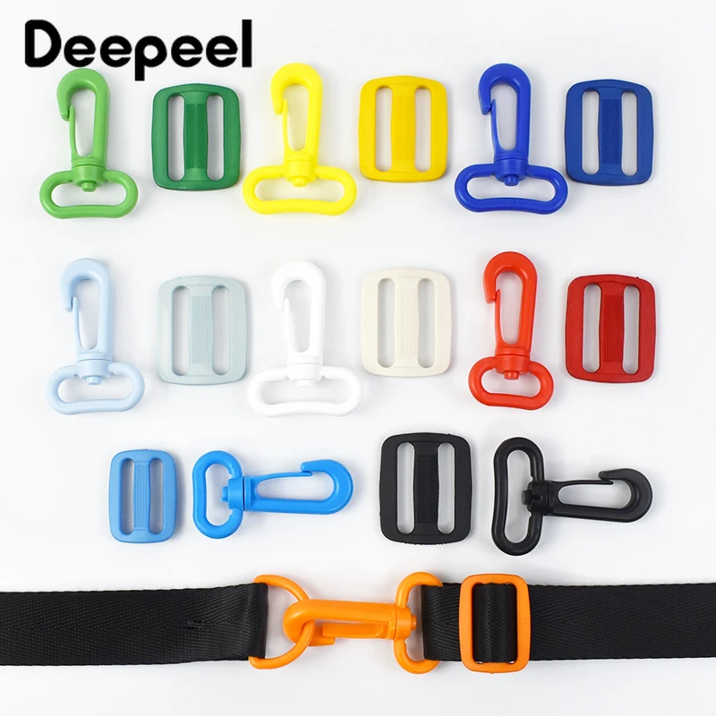 

10/20Sets 20/25/31mm Plastic Hook Buckle+Tri Glide Adjust Clasps Bag Strap Webbing Buckles Dog Collar Connector DIY Accessories