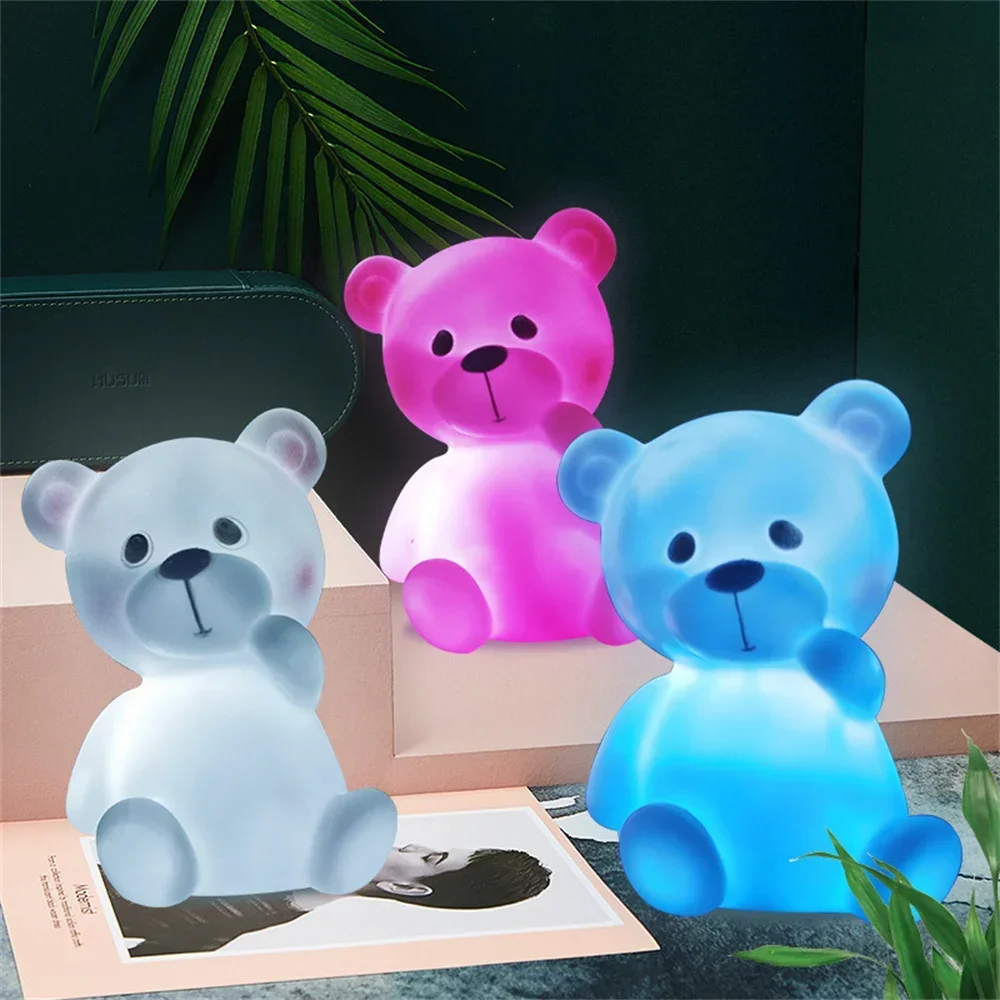 

Cute Bear Night Light Cloud Dinosaur Lamp Glow Feeding Light Baby Sleeping Child Toy Kids for Birthday Gift bedroom decoration