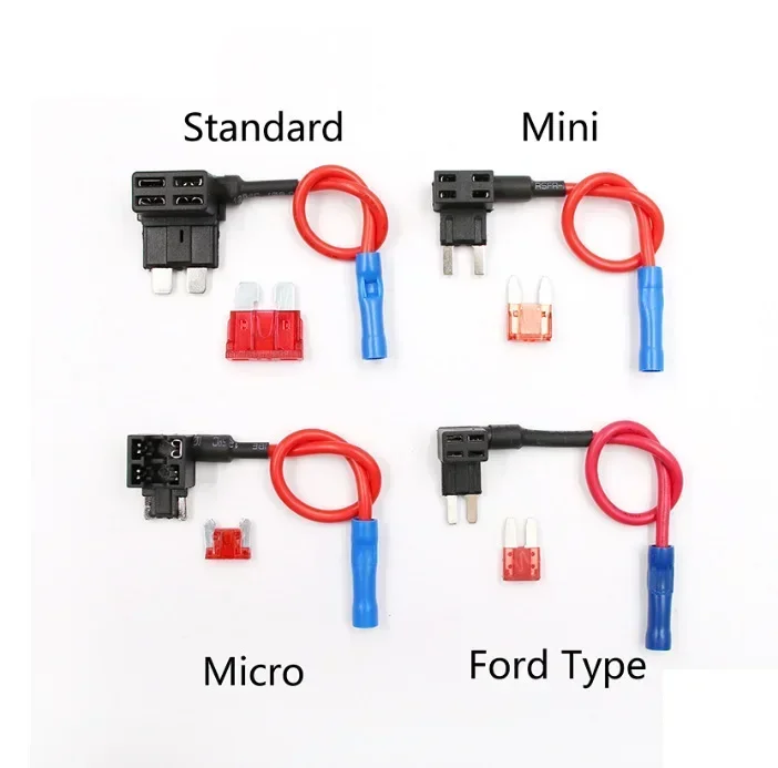 10pcs 12V MINI SMALL MEDIUM Size Car Fuse Holder Add-a-circuit TAP Adapter Micro Mini Standard ATM Blade Fuse