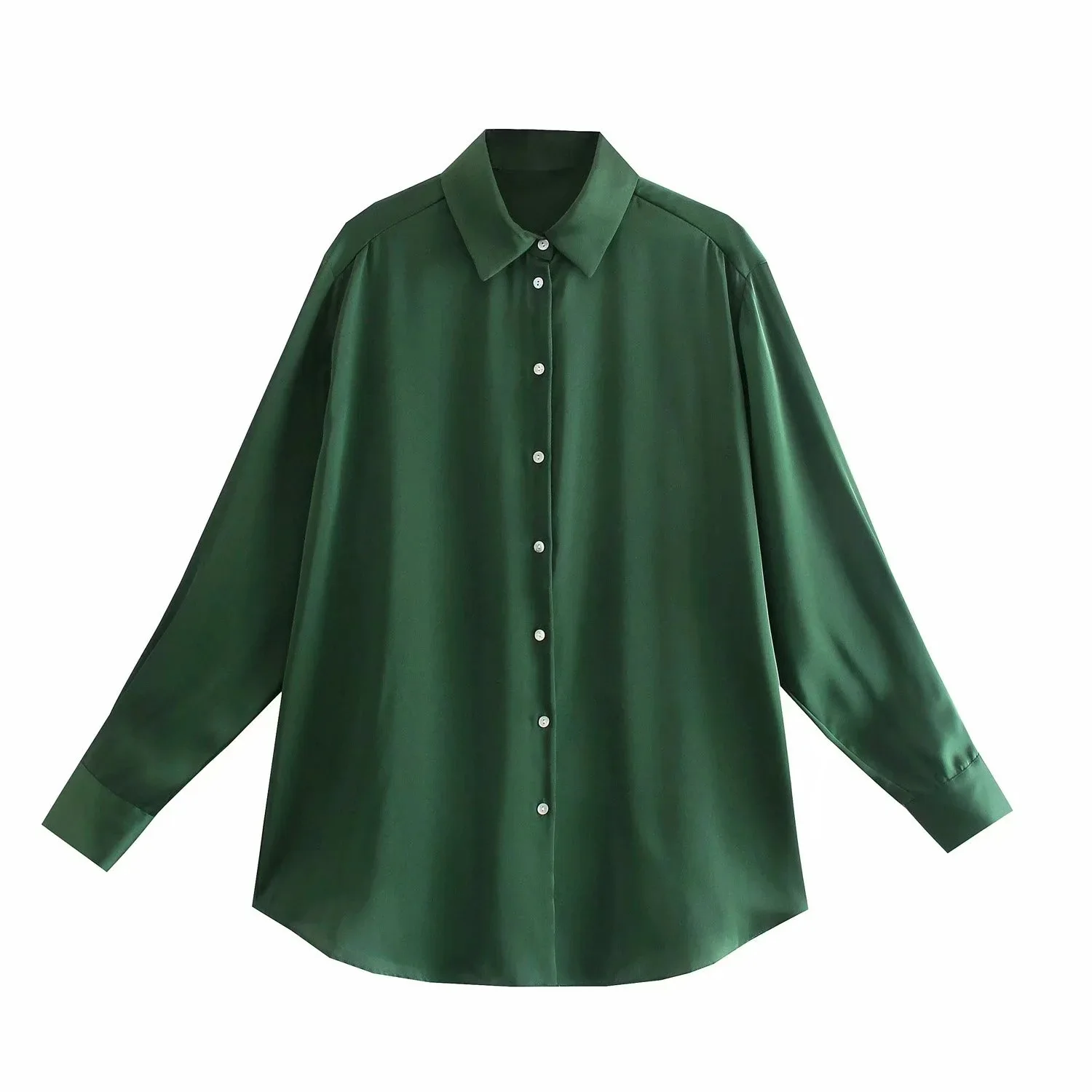 

2022 Spring New Fashion Women's Shirt Tops Vintage Print Long Sleeve Loose Casual Shirt Woman Silk Satin Texture Blouses Clothes