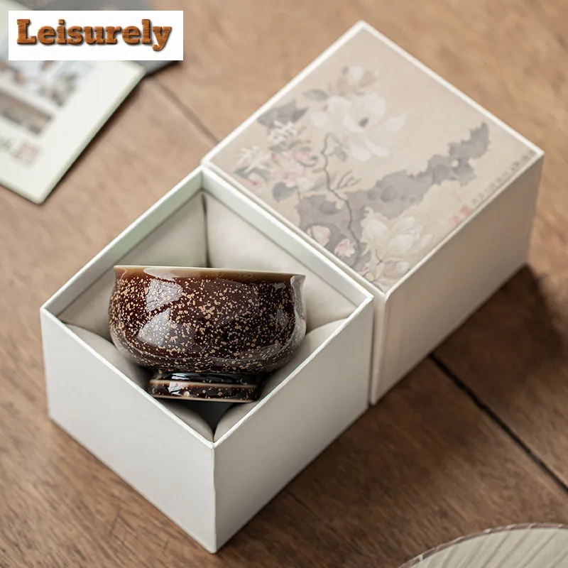 150ML Kiln Change Haricot Red Glaze Teacup Zen Tea Bowl Jug Tea-tasting Personal Cup Jianzhan Master Cups Chinese Tea Set gifs