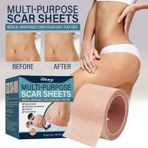 Silicone Scar Sheets Skin Repair Patch Removal Self-adhesive 1.96x196in Care Acne Mark Therapy Scar Patch Tape Burn Stretch N9o2