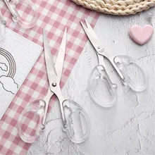 

Transparent Scissors DIY Handle Paper Cutter Utility Knife Home Furnishing Soft Decor Journal Cutting Tools Office Supplies