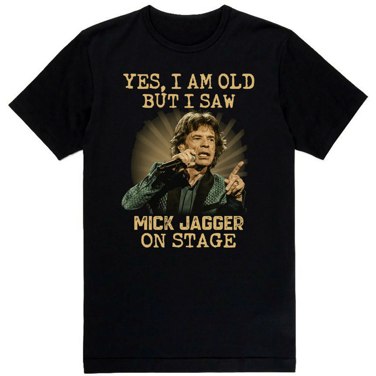 Винтажная черная футболка Mick Jagger с изображением кантри музыки рок MNH011021006 |