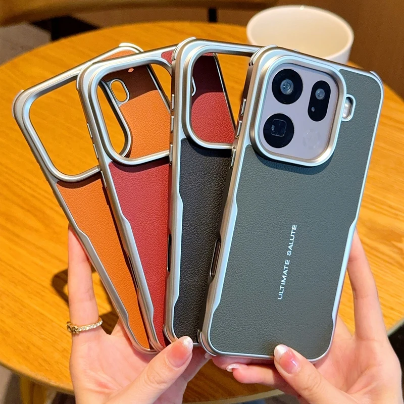 Magnetic Blade PU Leather Case with Silver Bezel Lens Bumper Cover