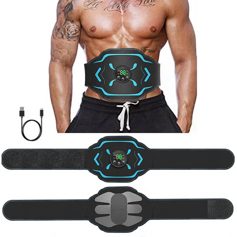 EMS Muscle Stimulation Belt Vibration ABS Stimulator Abdominal Muscle Trainer Exerciser Slimming Belts Home Gym Fitness Equiment