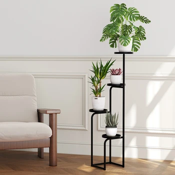 Supporto per fiori creativo nordico Scaffale per piante in ferro Balcone Portavasi minimalista da pavimento Elegante espositore per piante grasse 1