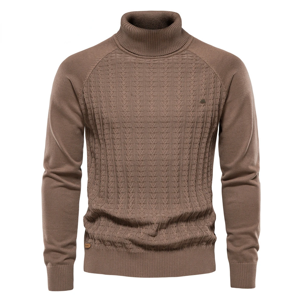 

2023 Men's Outdoor Casual Sweater Cotton Slim Fit High Neck Pullover High Quality Design Men's Fashion Casual Sweater