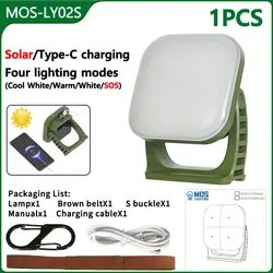 Solar-Powered Magnetic Zoom Portable Torch & Camping Lantern, 80W LED Spotlight - LY02S Solar Energy