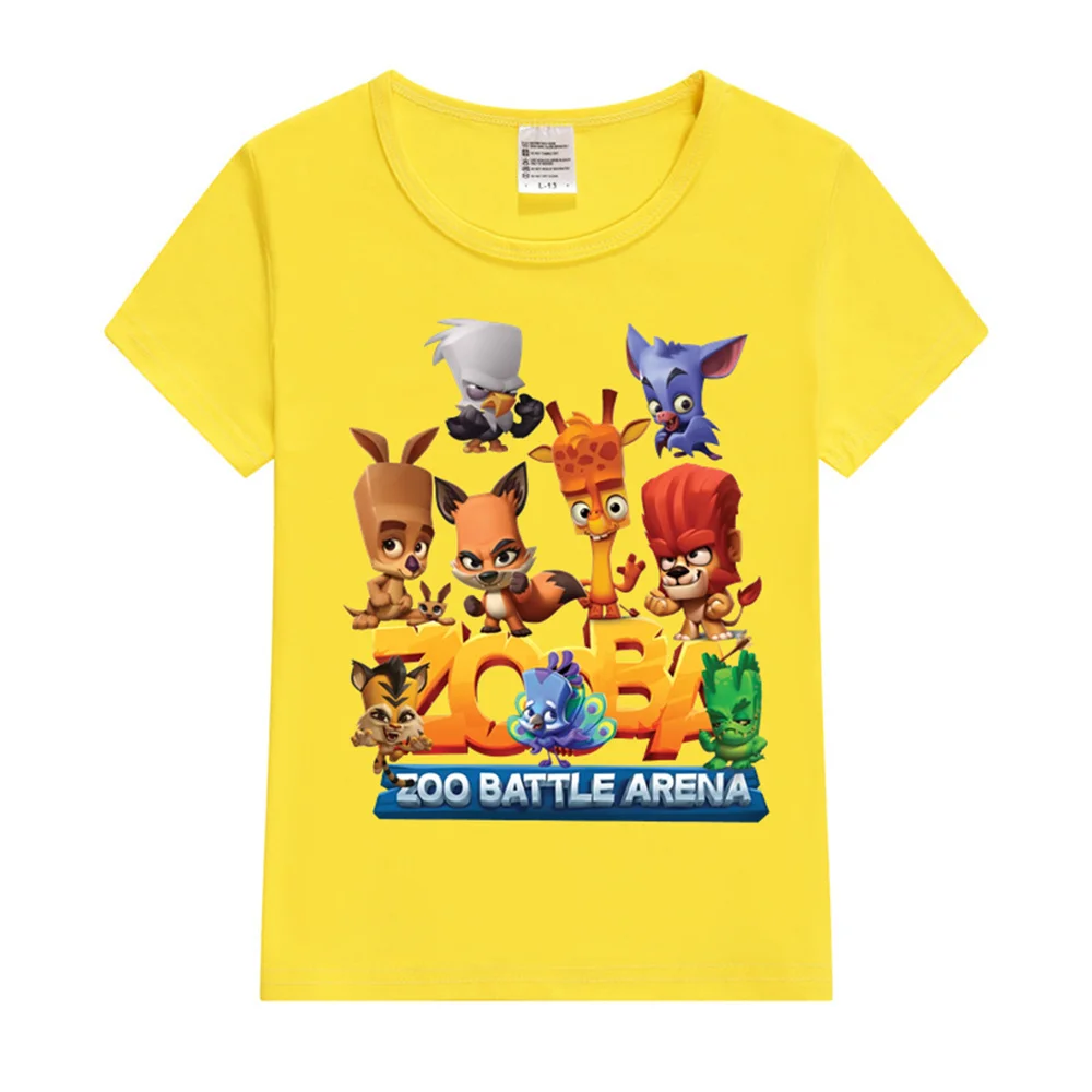 Baby T Shirts Kids T Shirts Zooba Battle Arena Happy Kids T-Shirt Lovely Graphic T Shirt Kids Summer Short Sleeve T-shirt Y2K Tops Boy Girl Cartoon Tees