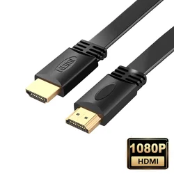 Premium Gold - Plated HDMI Cable - Flat Line for 1080p 3D Display (1.5m, 3m, 5m) (Black)
