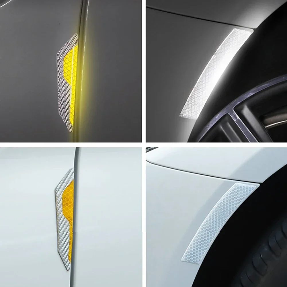 Car Door Anti-Collision Strip Reflective Warning Stickers 4PCS