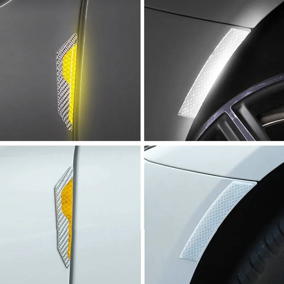 4 pezzi adesivo per portiera auto apertura di sicurezza avviso nastro riflettente decalcomania accessori per auto adesivo riflettente interno esterno  30