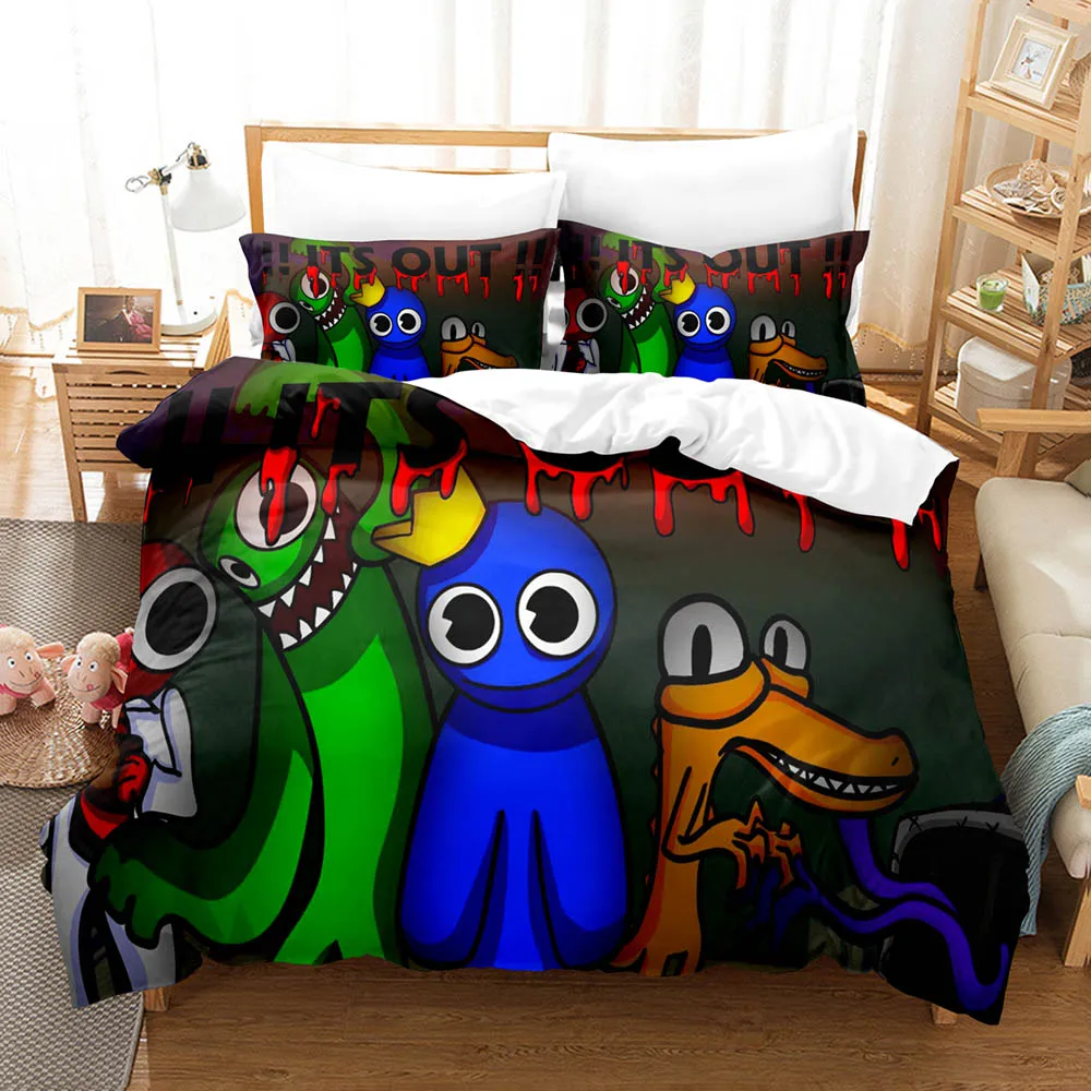 Juego de ropa de cama 3D arcoíris Friends para niños, funda nórdica para juegos, ropa de cama con de Twin Full, Queen, King, individual, doble _ - AliExpress