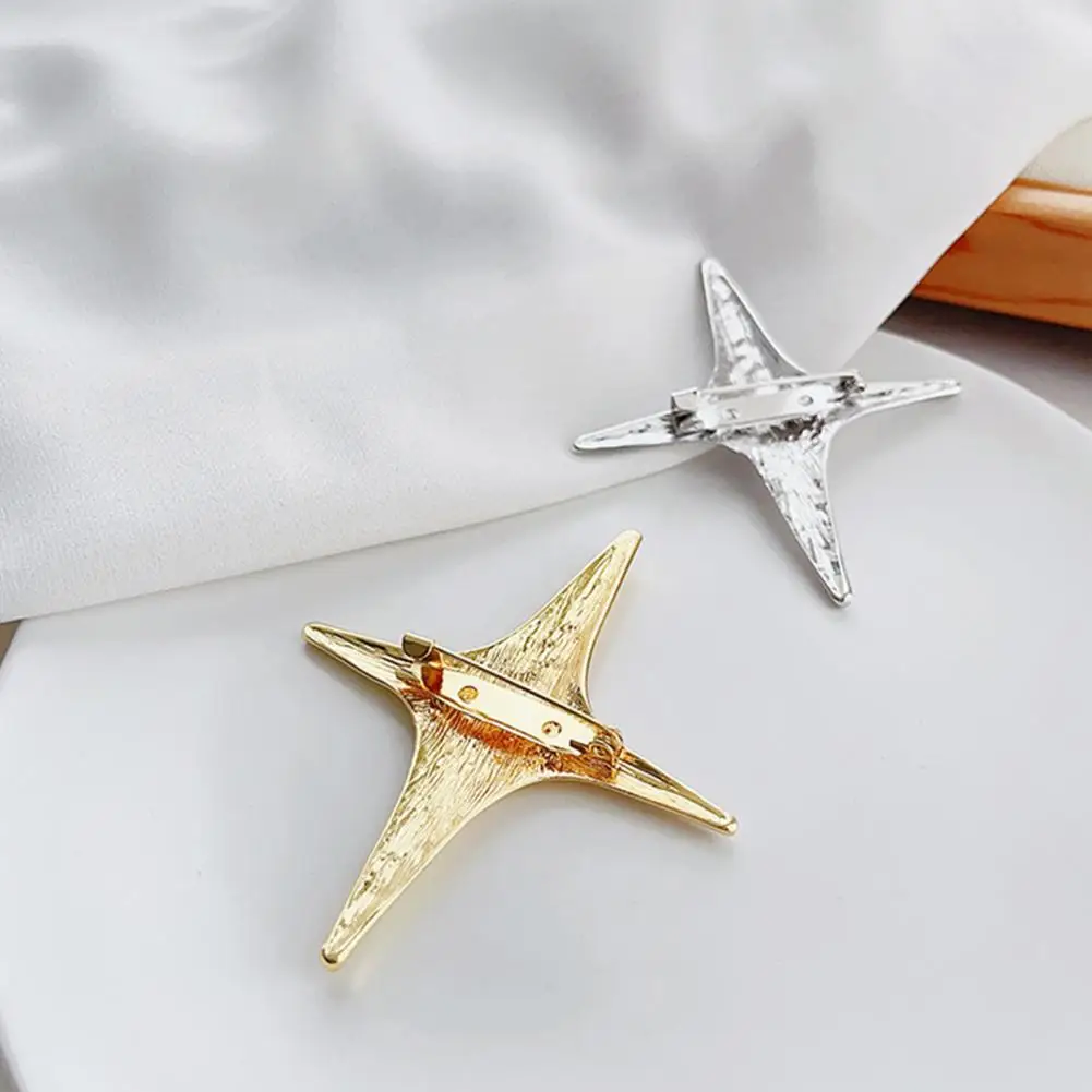 Metal Four-pointed Star Brooch Women's Brooch Elegant Luxury