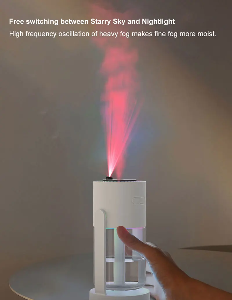 Air Humidifier with Starry Sky USB Mute Creative Humidifiers for Vehicle Home Ultrasonic Romance Colorful Led Big Fog WOMEN MAN