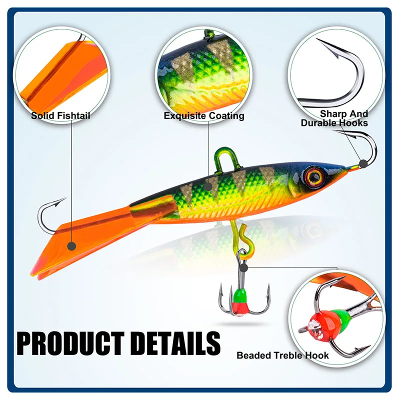 Fishing Lure Carp Fishing Bait Goture 1pc Winter Ice Fishing Lure Balancers 5.8cm 9g Ice Jig Artificial Wobblers Bait for Trout Bass Pike Carp