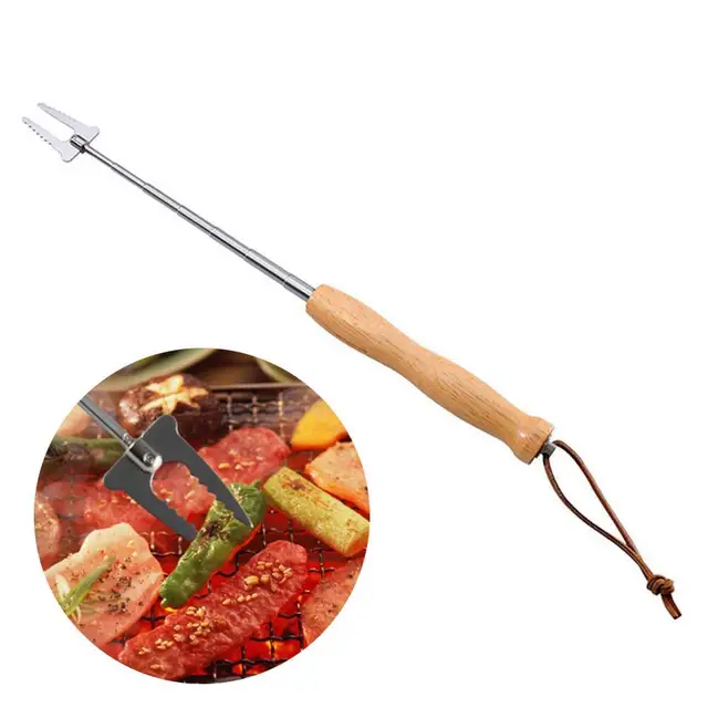 1Pc Grill -Villa Telescopic Pillecukor Kolbászok Hot Dog Zöldségek Pörkölő Botok Tartozék