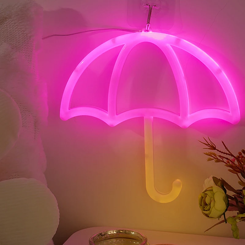 

Pink umbrella Led Neon Lights for Bedroom Night Lights music Lamp Sign Neon Led Lights USB Nightlights Birthday Led Decoration