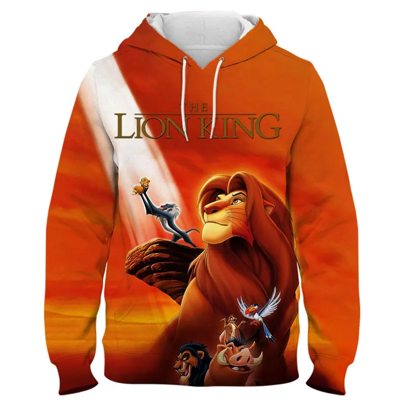 

Sweatshirts For Men Disney Movie The Lion King 3D Print Women Oversize Hoodies Streetwear Cartoon Anime Boy Girl Kids Clothing