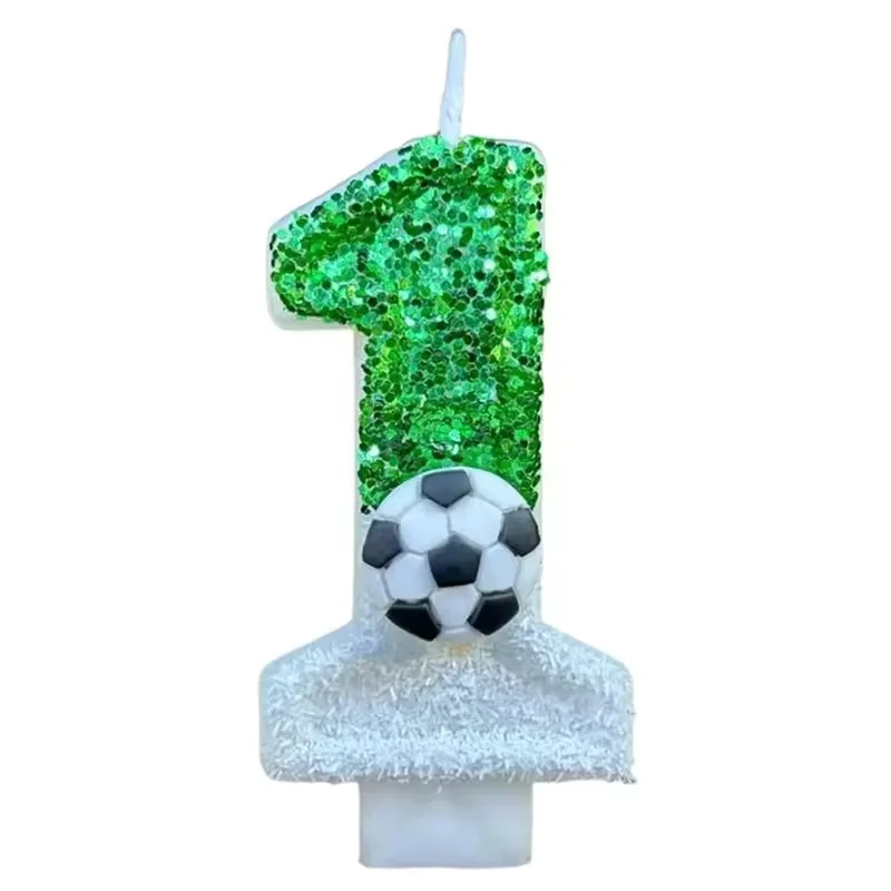 Gradient Football Number Birthday Candles 2