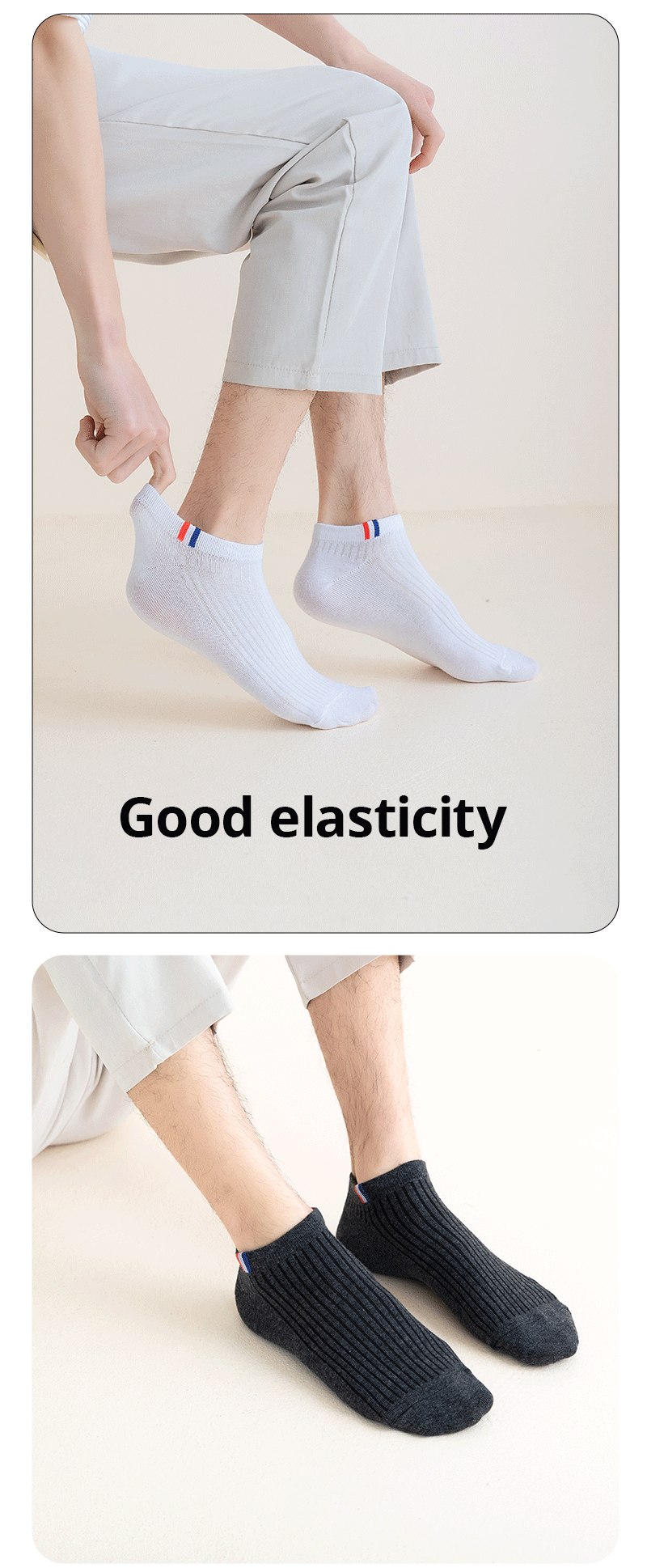 5/10/20 Paar dünne Sommer mischung Boots socken einfarbige Herren Casual Socken atmungsaktive schweiß absorbierende Kalibrierung socken – Detail 6