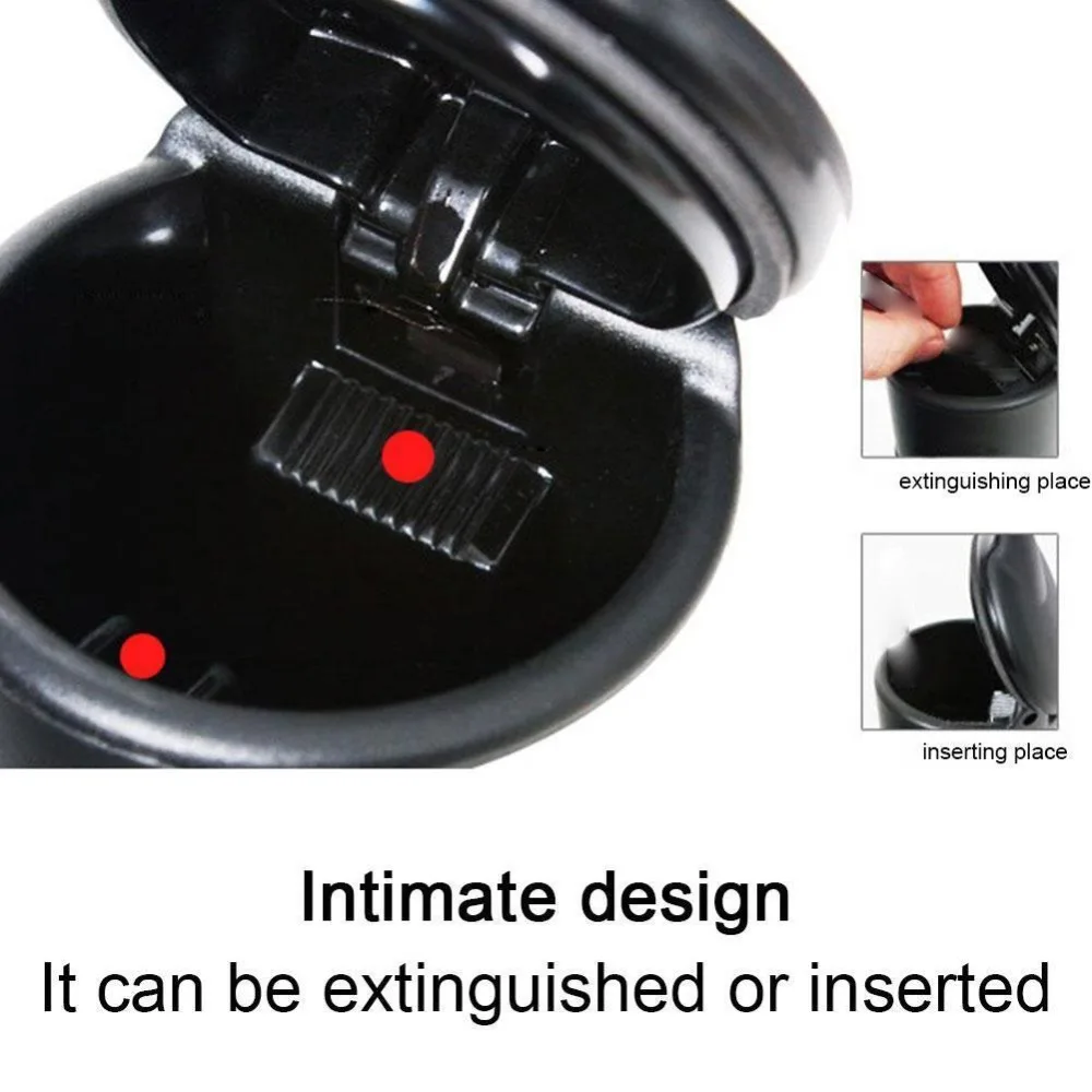 Flame Retardant Materials Car Trash Can with Lid Cylindrical Shape Car Storage Bucket High Temperature Resistance