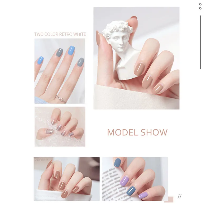 Nail Polish 10ml Water-based Long Lasting Tearable Quick Dry No Bake Semi-permanent Varnish DIY Fashion Manicure 40 Color