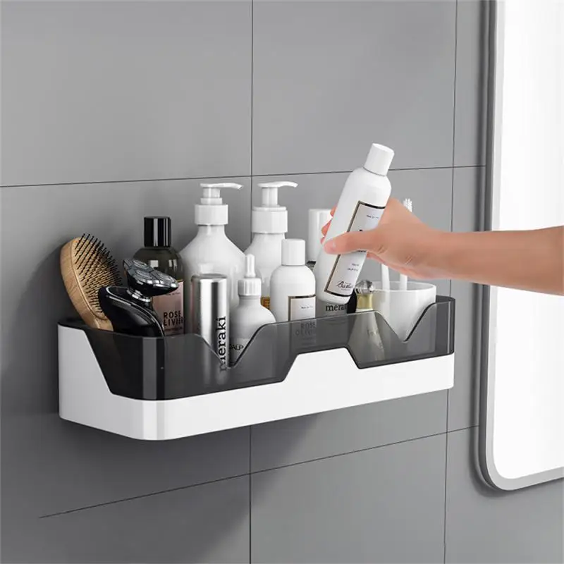

Bathroom Shelf WC Shampoo Holder Shower Shelves Wall Mount Kitchen Storage Basket Cosmetic Rack Home Organizer Bath Accessories
