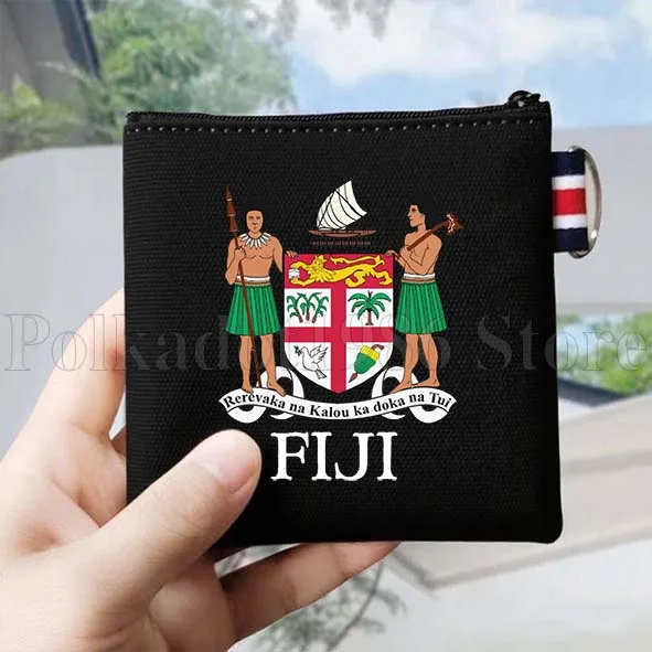 Fiji Flag Fijian Country Map Islands Suva Gifts Canvas Coin Purse