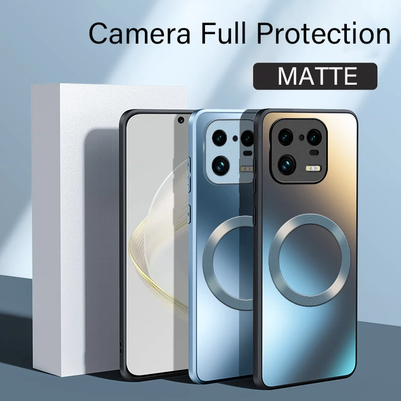 Matte Silicone Frosted Phone Case with Magnetic Wireless Charging Compatibility