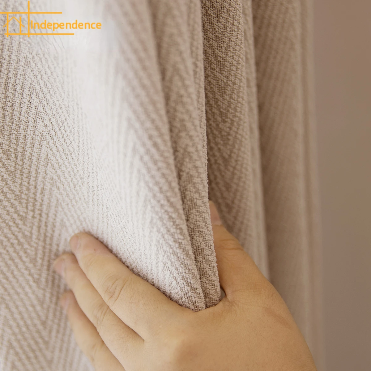 

Herringbone Cashmere Jacquard Flannelette Thickened Shading Thermal Insulation Curtains for Living Room Bedroom Finished