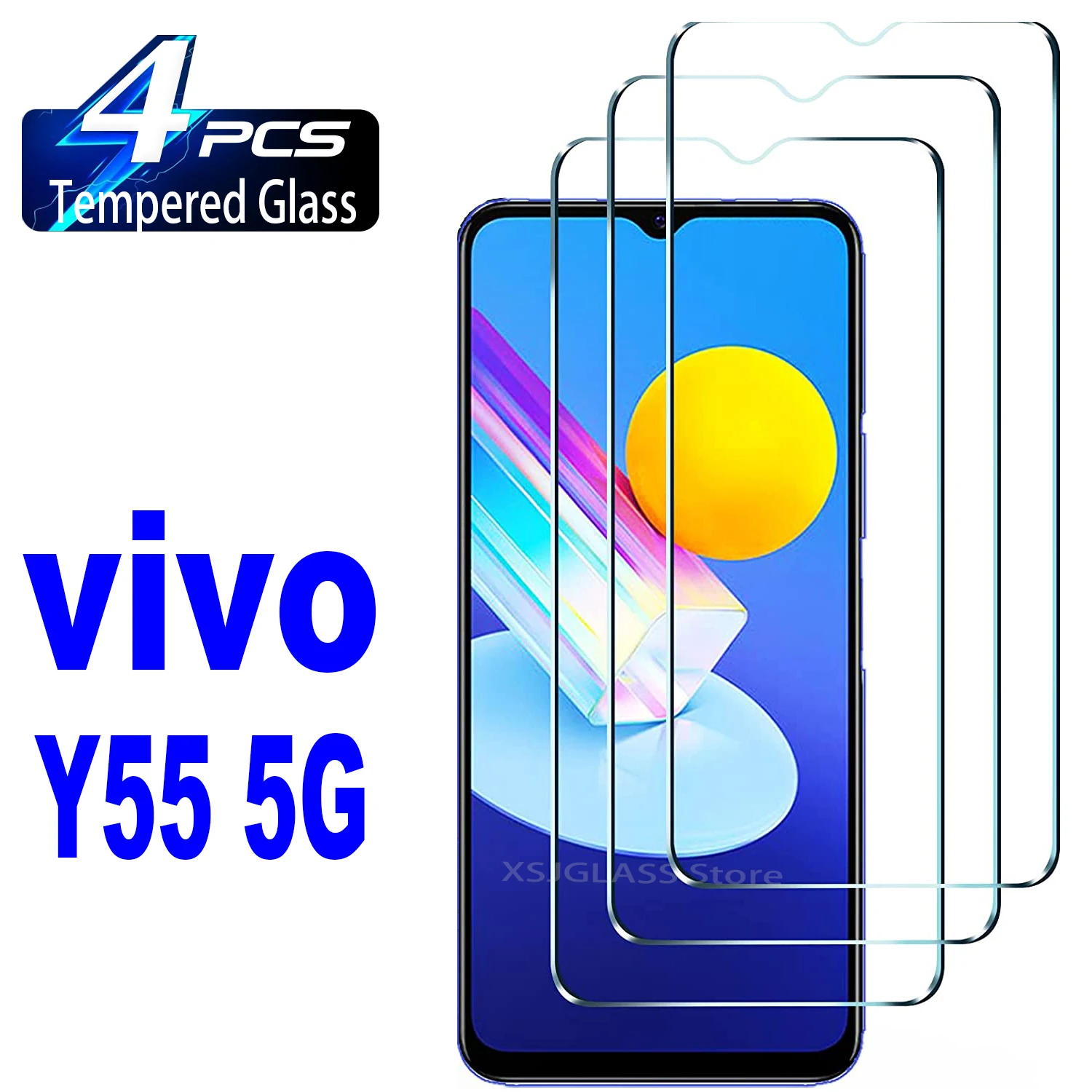 

2/4Pcs Tempered Glass For Vivo Y55 5G Screen Protector Glass Film