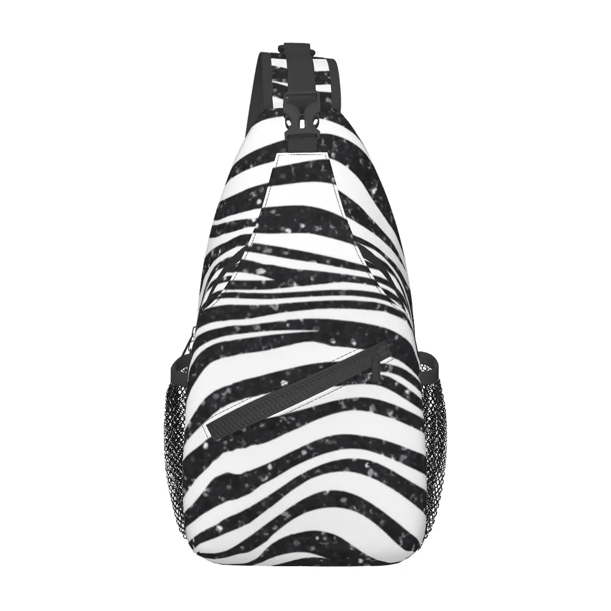

Glitter Zebra Sling Backpack Sling Bag Hiking Travel Chest Bag Daypack Men Fashion Crossbody Backpack Shoulder Bag Pouch