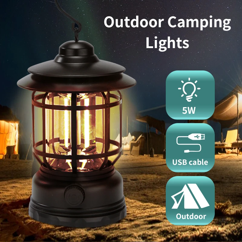 LED Bright Mini Camping Lantern Rechargeable Outdoor Hanging Tent Lights  Battery Powered Lightweight Lantern For Yard Decoration - AliExpress