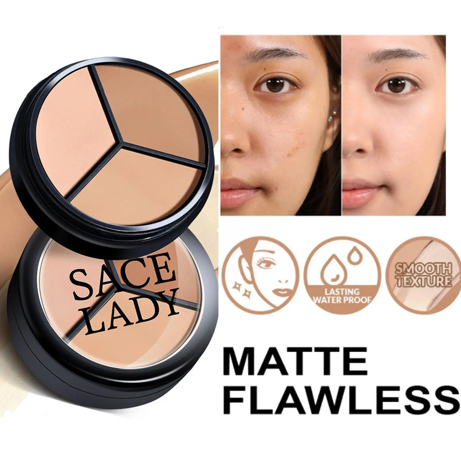 

Полное покрытие консилер макияж с кистью консилер 3 1 Up корректор для макияжа Водонепроницаемый стойкий консилер длинный F8L1