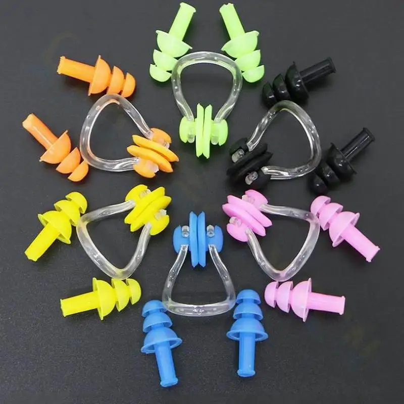 Soft Swimming Earplugs Nose Clip Case Protective Prevent Water Protection Ear Plug Waterproof Soft Silicone Swim Dive Supplies 5