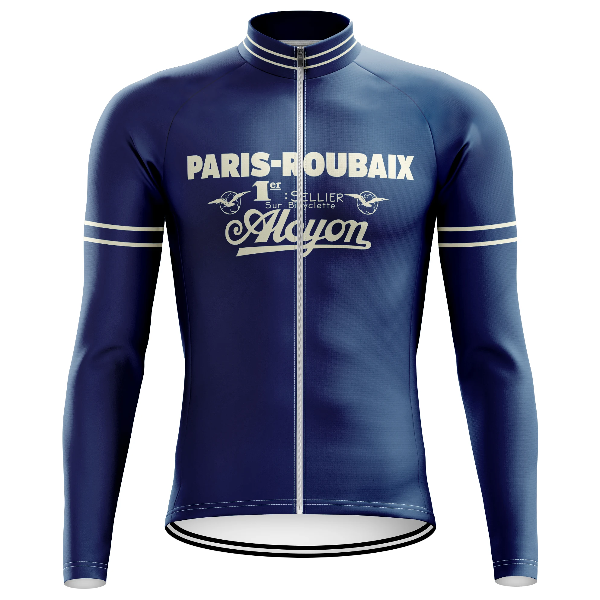 thumbnail image 1 of Maillot de ciclismo retro de varios estilos para hombre, de manga larga, sin forro polar, para ciclismo, París, Roubaix, Brooklyn, Ford, Faema, Molteni, 1 of 5