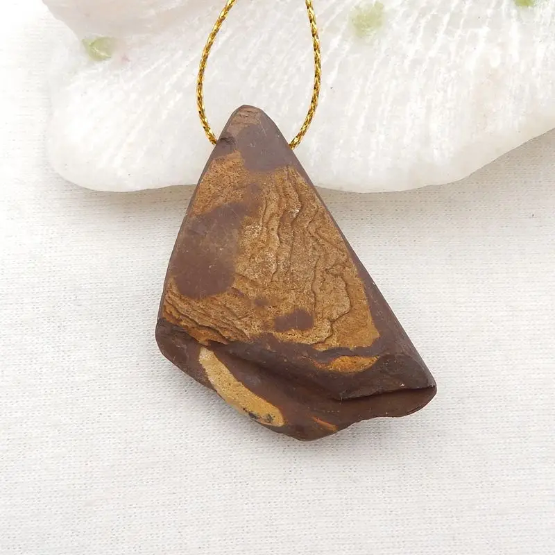 Natural Stone Turquoise,Boulder Opal Nugget Intarsia Pendant Bead 44x28x11mm 13g DIY Jewelry Making Necklace Accessories