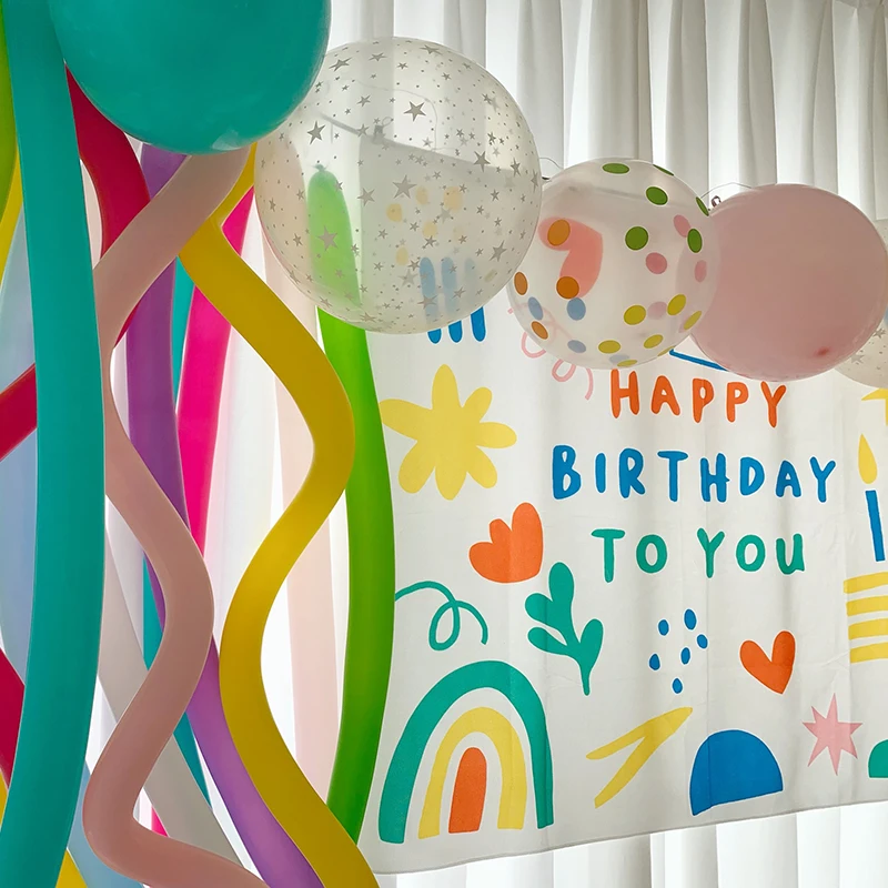 Adorable Birthday Wall Tapestry for Kids - Colorful Party Decoration and Photo Backdrop