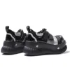 Black Punk Style Metal Decorate Height Increas Ankle Boots Glossy Thick Sole All-Match Casual Shoes Round Toe 7CM Heel Boots 5