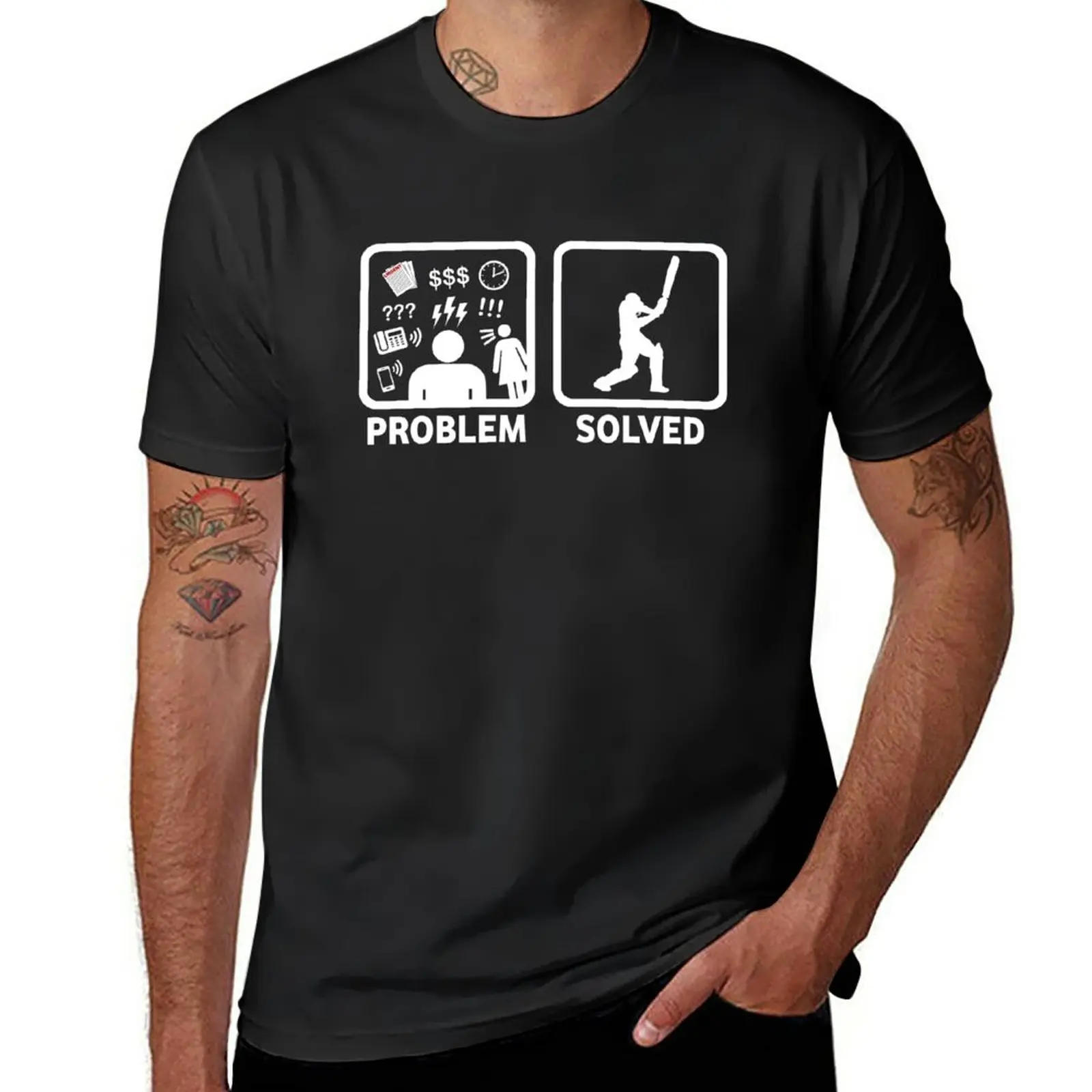 

New Funny Cricket Problem Solved T-Shirt oversized t shirts cute tops custom t shirt mens t shirt
