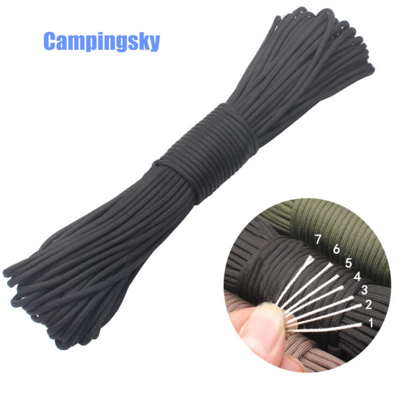 31m Paracord 550 Safe paracord Cord Lanyard Rope Mil Spec Type III 7Strand 100FT Climbing Camping Survival Equipment