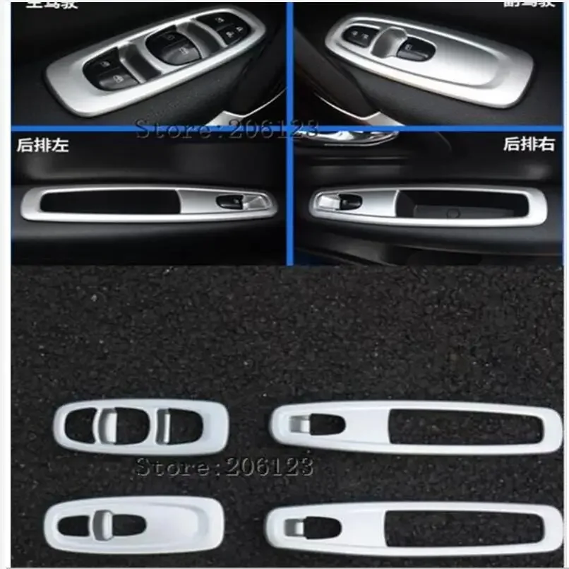 Per Renault Kadjar 2016 2017 2018 Abs Finiture Cromate Cromo Styling Car Window Lifter Covers Decorazione Interna Accessori Auto