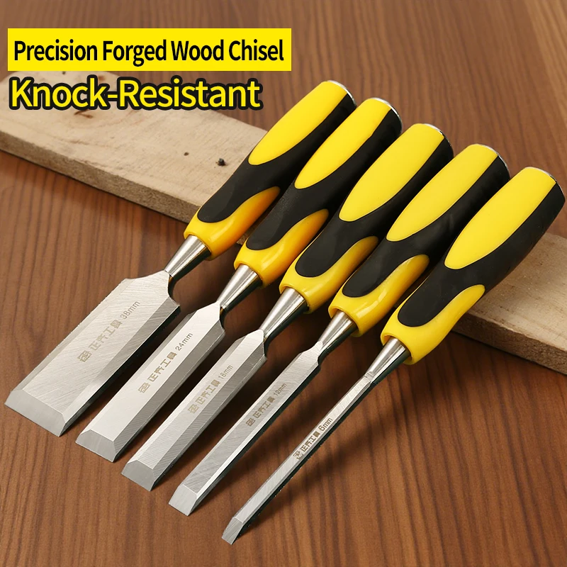 Professioneller Holzmeißel 6-38mm Stahl für Holzbearbeitung Flachmeißel DIY Holzbearbeitung Ergonomische Holzschnitzwerkzeuge