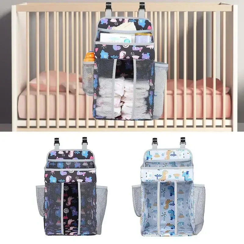 Baby Organizer Crib Hanging Storage Bag Foldable Nursing Stacker Caddy Organizer for Kids Essentials Bedding Set Cot Diaper Bags